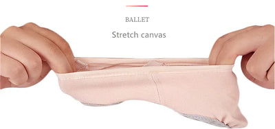 IKAANYA   Ballet Pink Stretch Canvas Split Sole Ballet Flats