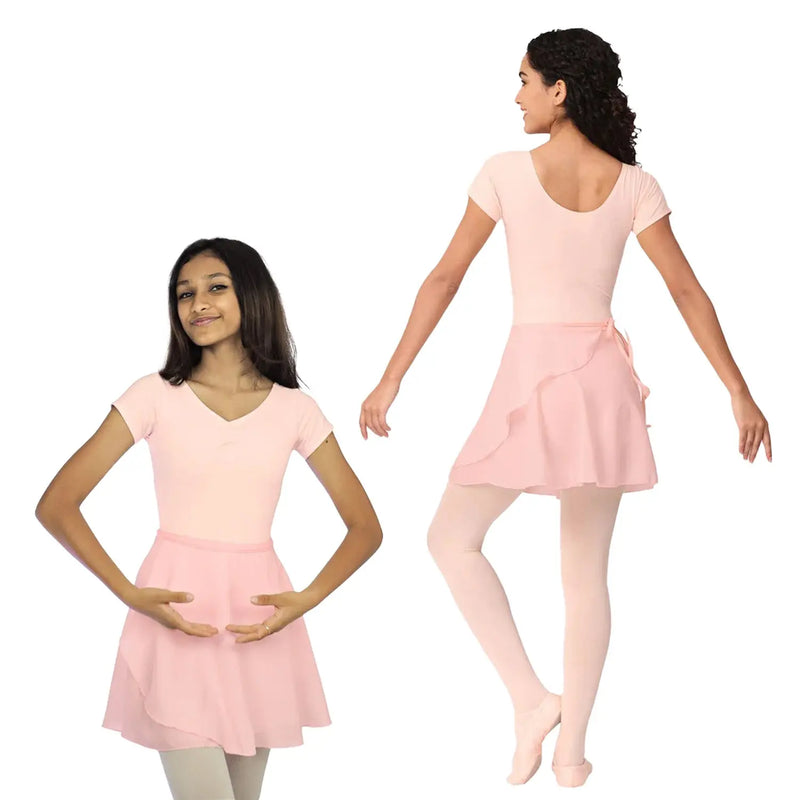 IKAANYA  Combo 3 Piece Set: Short Sleeve Leotard with wrap around Skirt and Tights