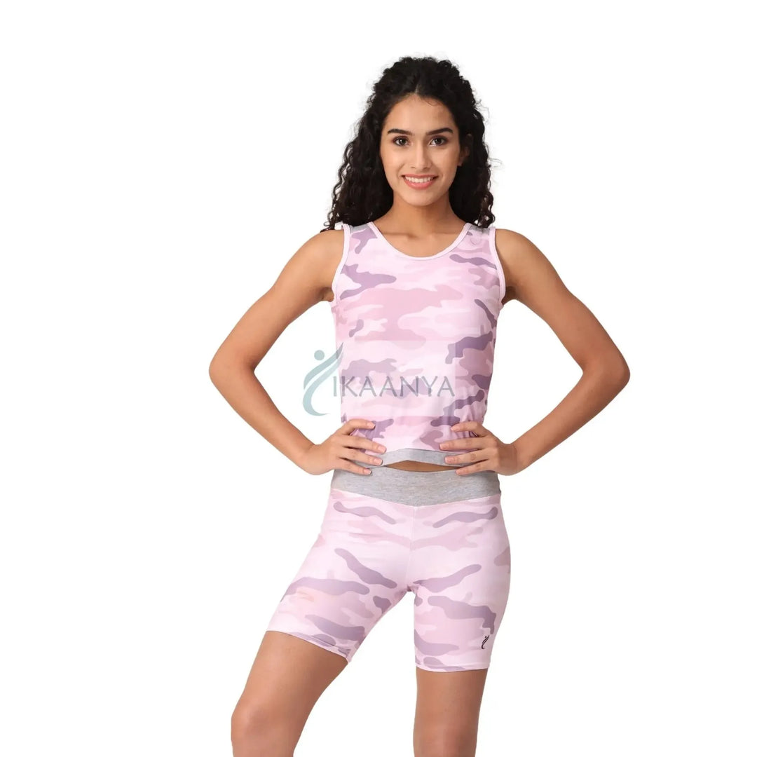 Combo - Camouflage Crop Top and Shorts