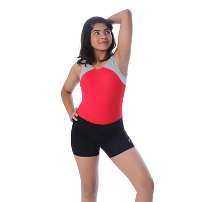 IKAANYA  Combo Crimson Power Leotard with Shorts