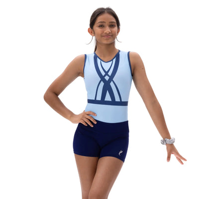 IKAANYA  Combo Criss Cross Key Hole Leotard and Shorts Combo