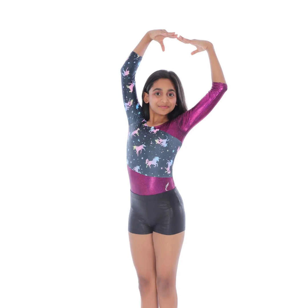 Combo - Unicorn Leotard and Shiny Shorts