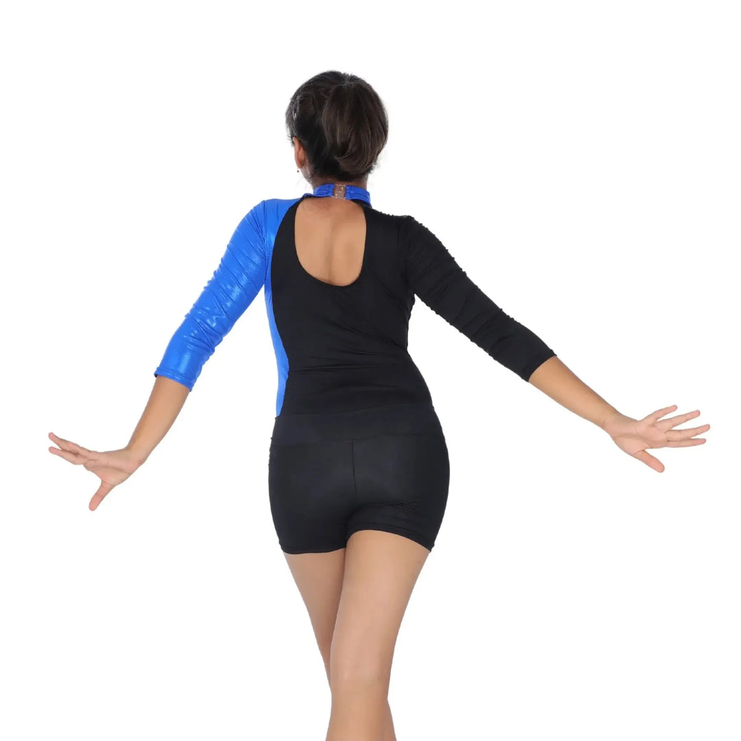 Combo - Dazzle Leotard and Matte Shorts - Blue