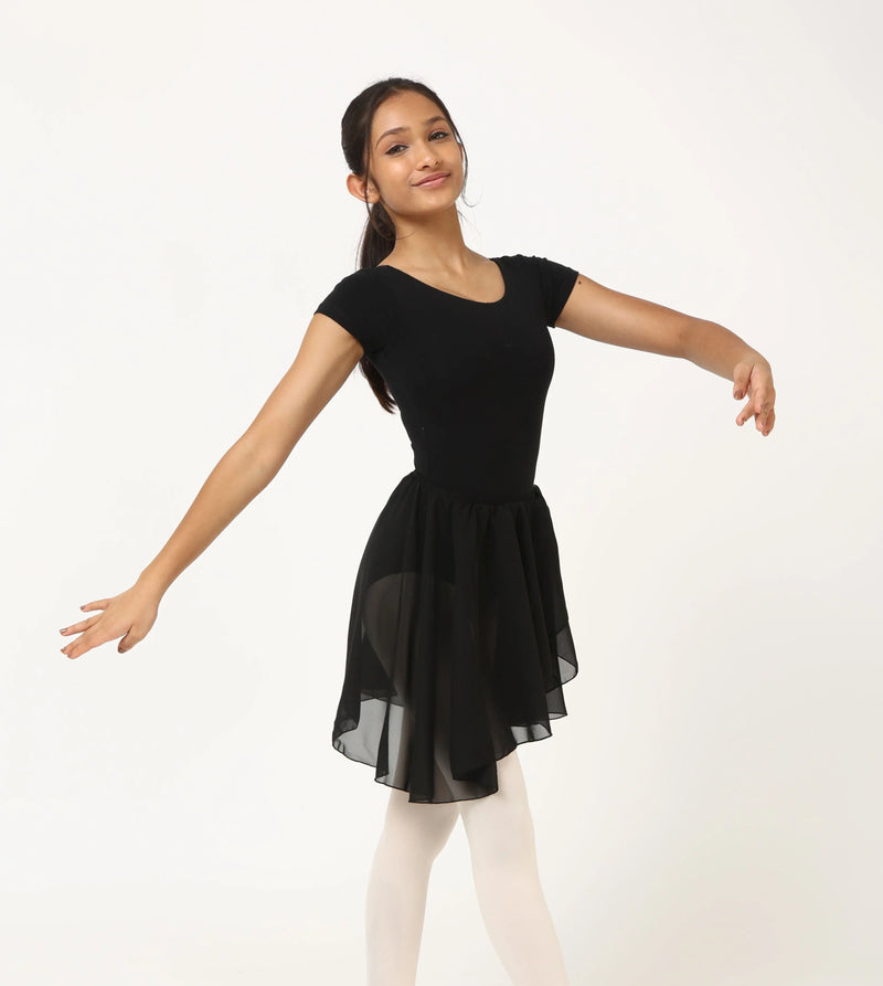 IKAANYA  Combo Short Sleeve Leotard with Elastic Skirt