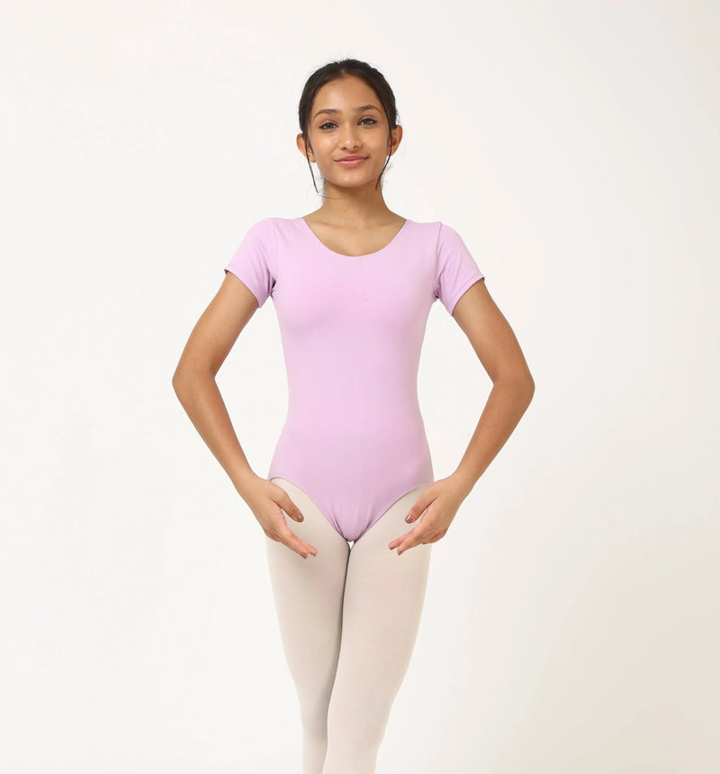 IKAANYA  Combo Short Sleeve Leotard with Elastic Skirt