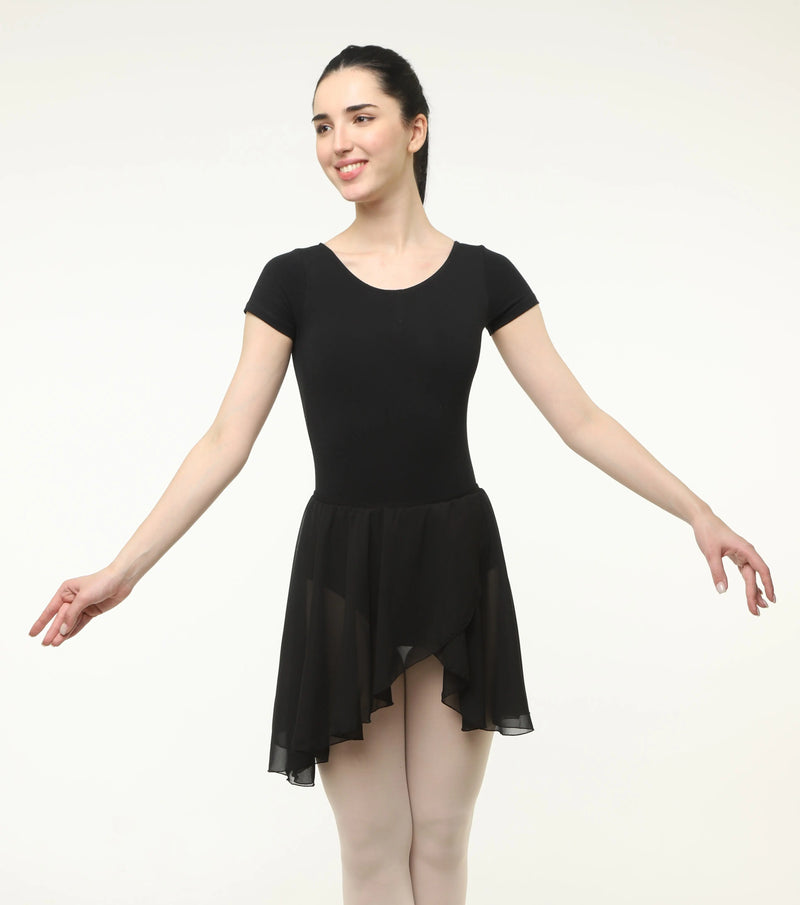 IKAANYA  Combo Short Sleeve Leotard with Elastic Skirt