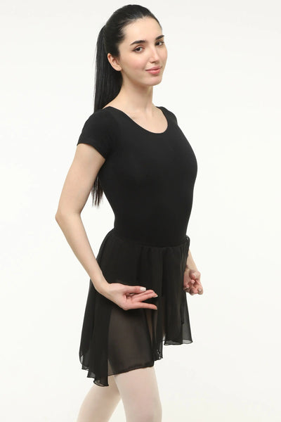 IKAANYA  Combo Short Sleeve Leotard with Wrap-around Skirt