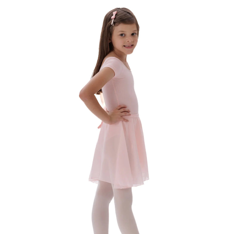 IKAANYA  Combo Short Sleeve Leotard with Wrap-around Skirt