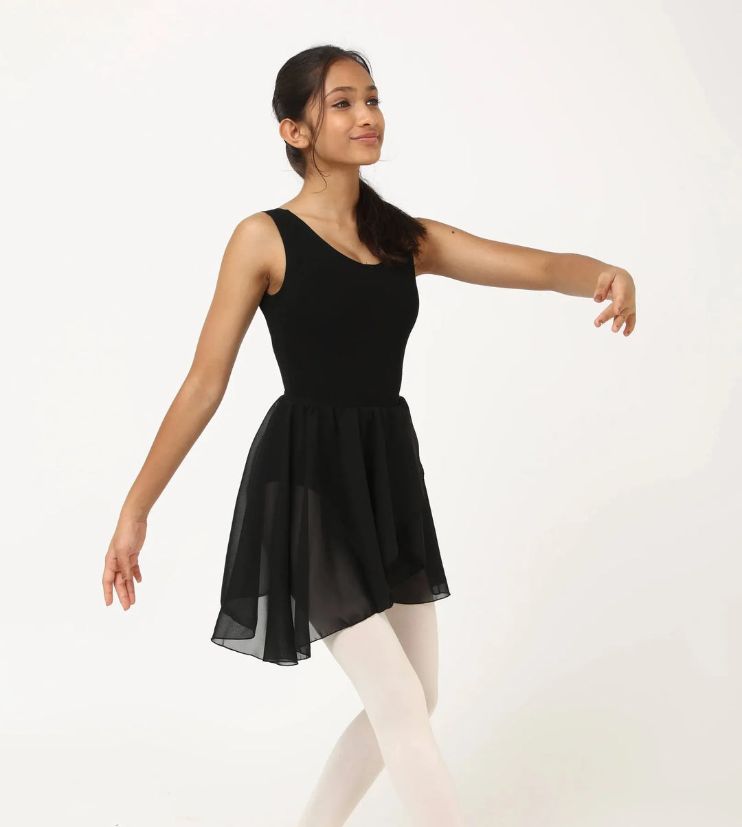 Combo - Luna Tank Leotard, Wrap around Skirt and Convertible Tights - Black