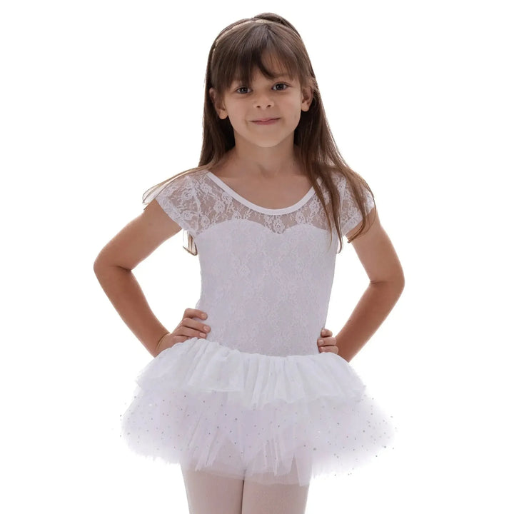 CRYSTAL | Lace Tutu Dress - White