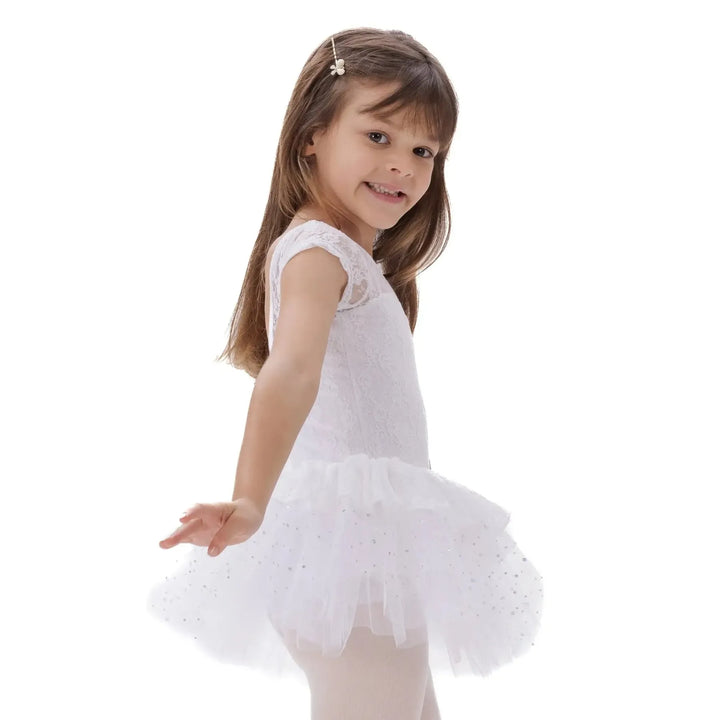 CRYSTAL | Lace Tutu Dress - White