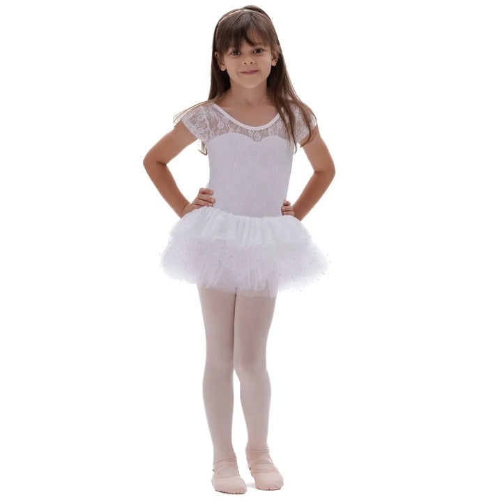 CRYSTAL | Lace Tutu Dress - White