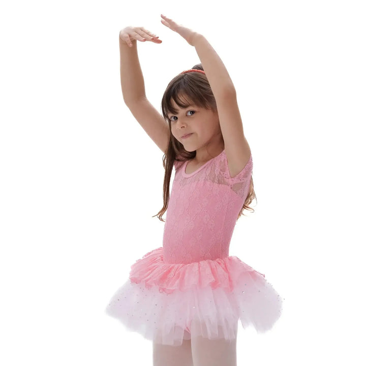 CRYSTAL | Lace Tutu Dress - Pink