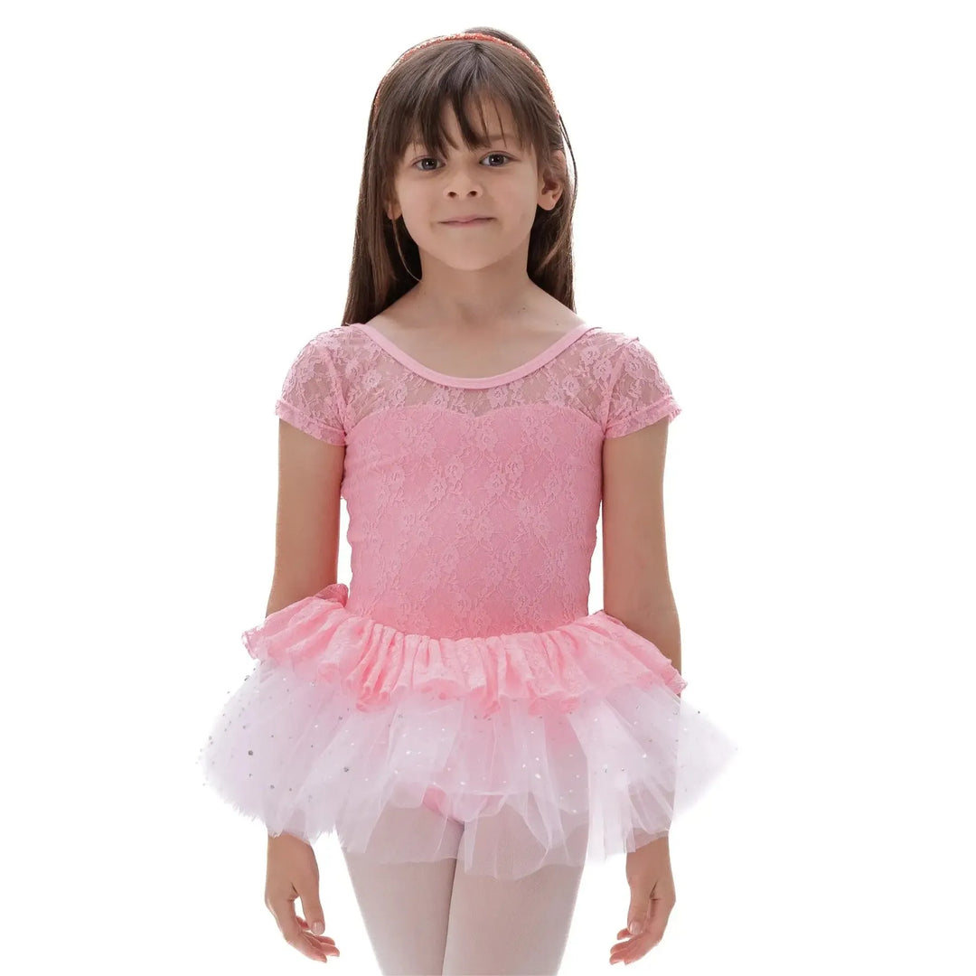 CRYSTAL | Lace Tutu Dress - Pink