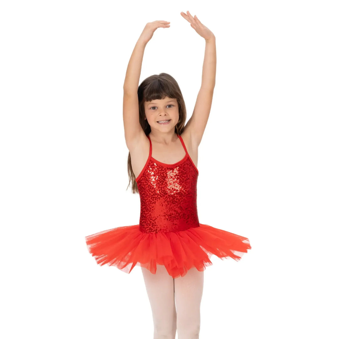 BELLA | Camisole Sequin Tutu Dress - Red