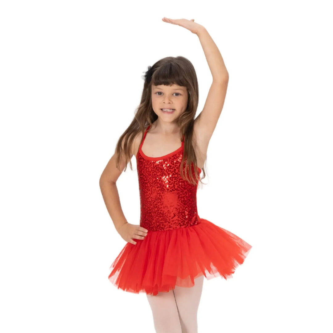 BELLA | Camisole Sequin Tutu Dress - Red
