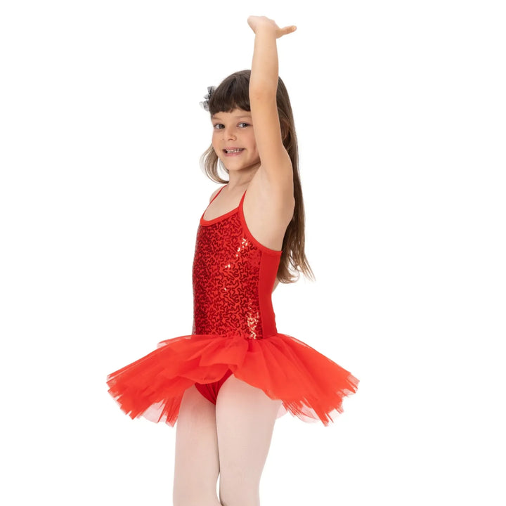 BELLA | Camisole Sequin Tutu Dress - Red