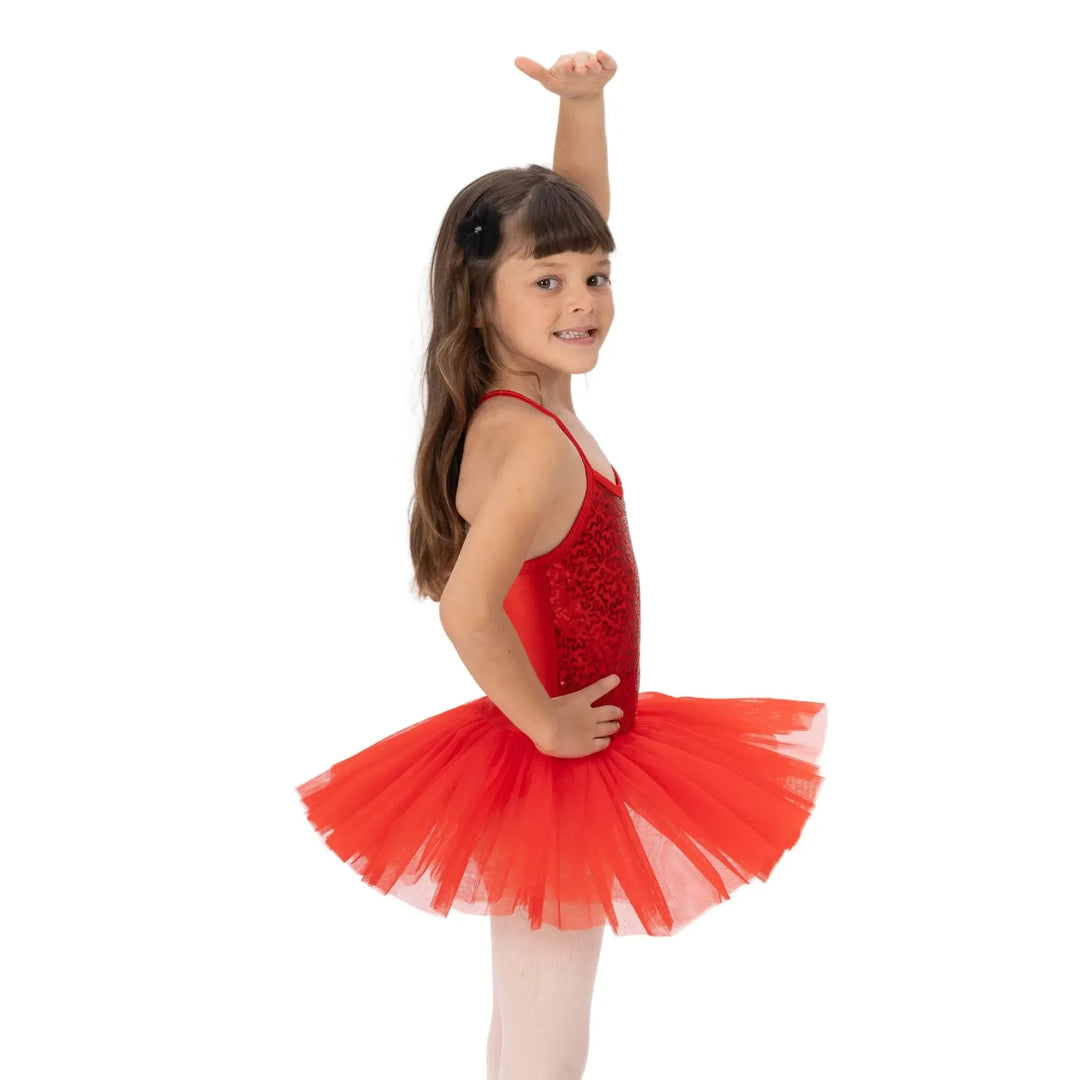 BELLA | Camisole Sequin Tutu Dress - Red