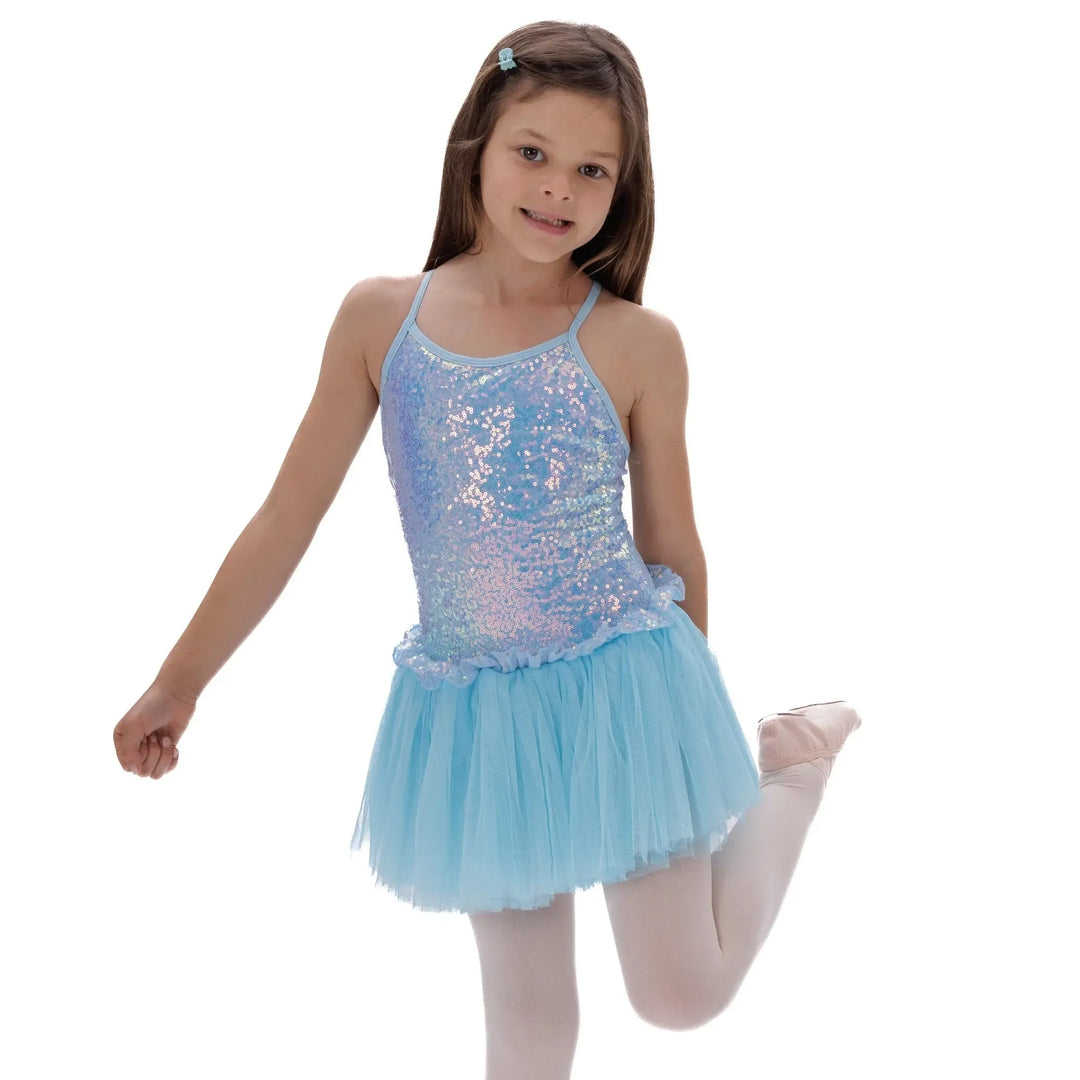 GLITTER | Camisole Sequin Dress - Light Blue