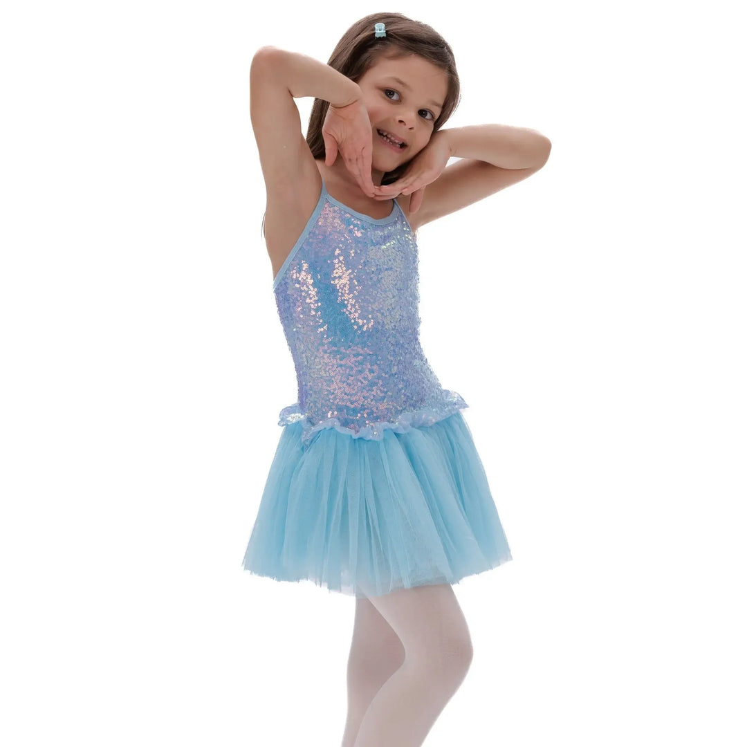 GLITTER | Camisole Sequin Dress - Light Blue