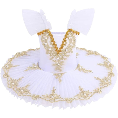 Golden Lace Pancake Tutu Dress - IKAANYA