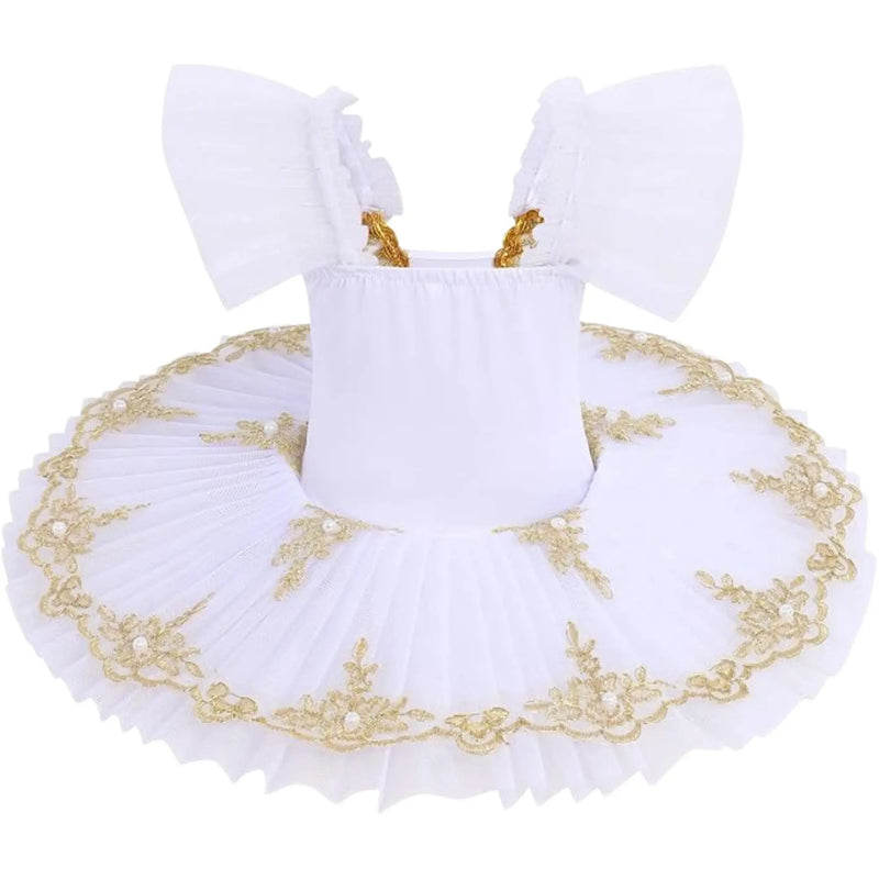 Golden Lace Pancake Tutu Dress - IKAANYA