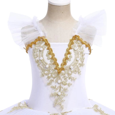 Golden Lace Pancake Tutu Dress - IKAANYA