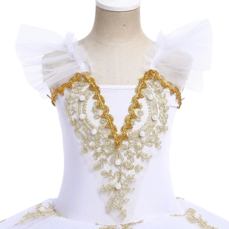 Golden Lace Pancake Tutu Dress - IKAANYA