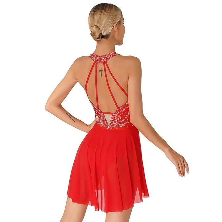 Halter Neck Rhinestone Dress