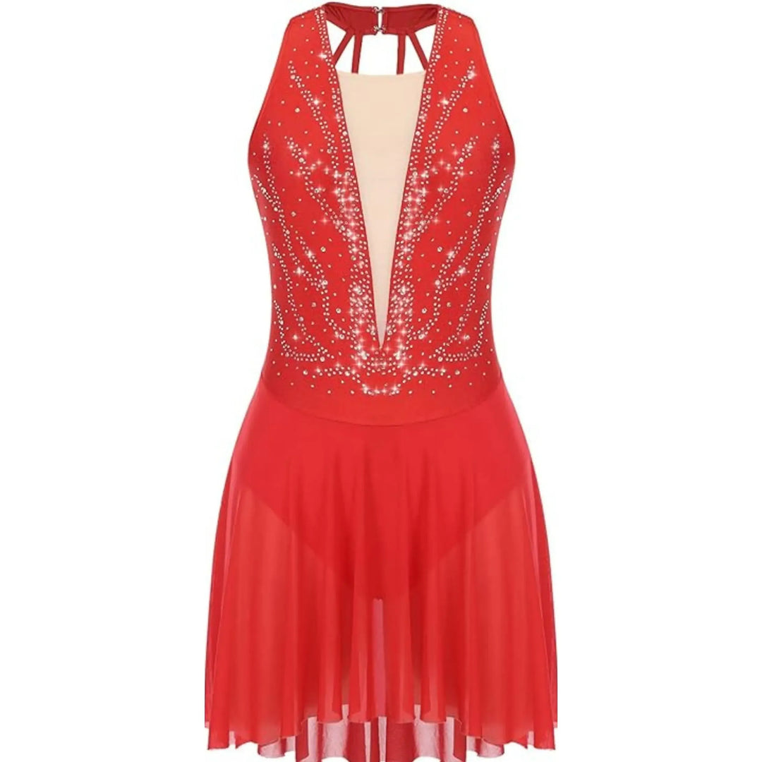 Halter Neck Rhinestone Dress