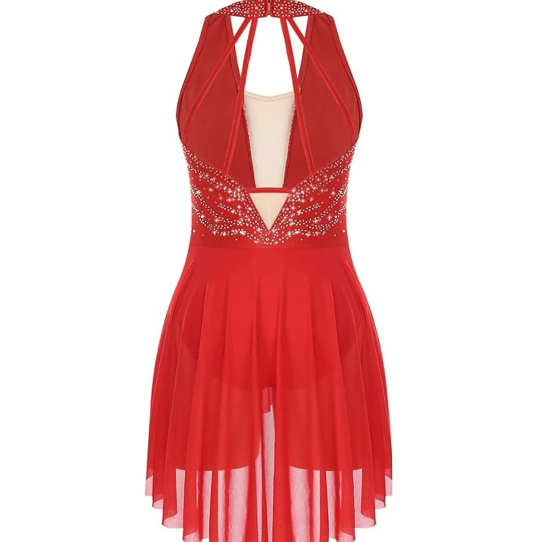 Halter Neck Rhinestone Dress