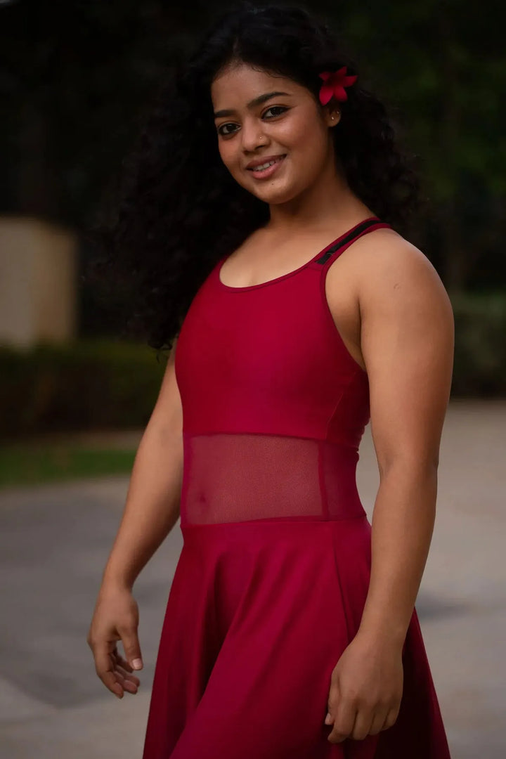 TULIP | Contemporary Dress - Maroon
