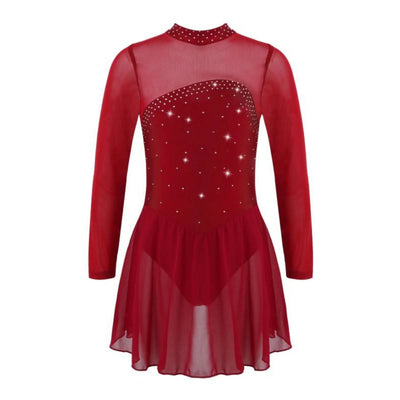 IKAANYA  Dresses Red Mesh dance Costume