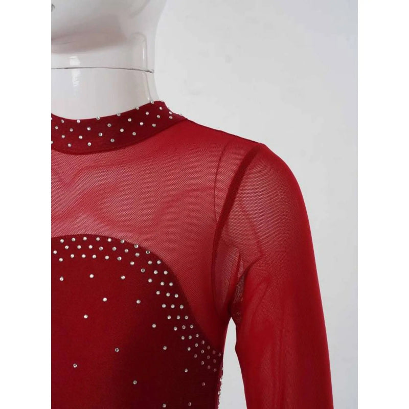 IKAANYA  Dresses Red Mesh dance Costume