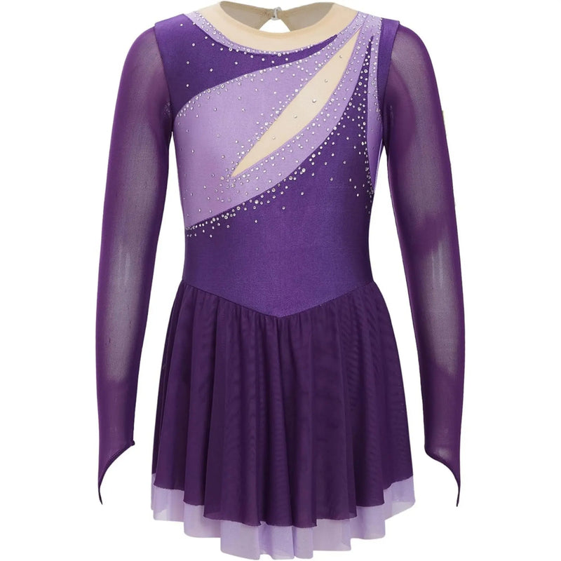 IKAANYA  Dresses Rhinestone-Embellished Skating and Rhythmic Gymnastics Dress 5999.00