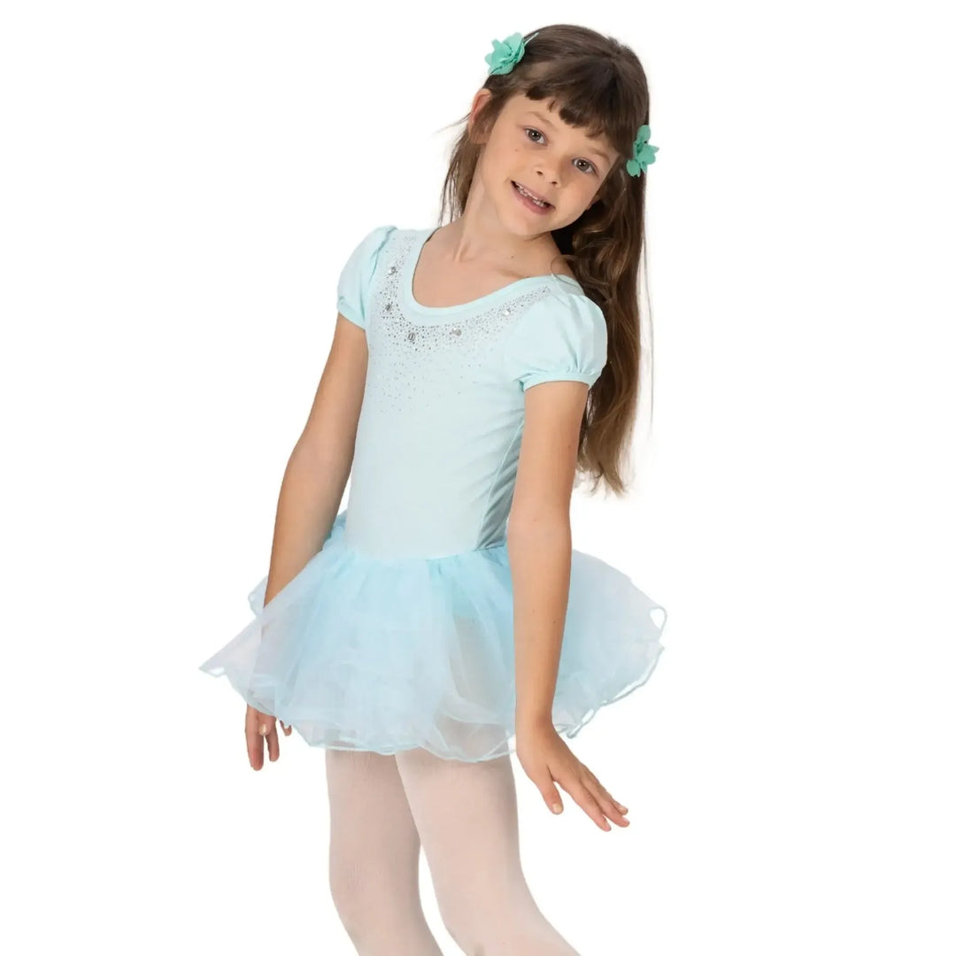 BUBBLES | Rhinestone Tutu Dress - Light Blue