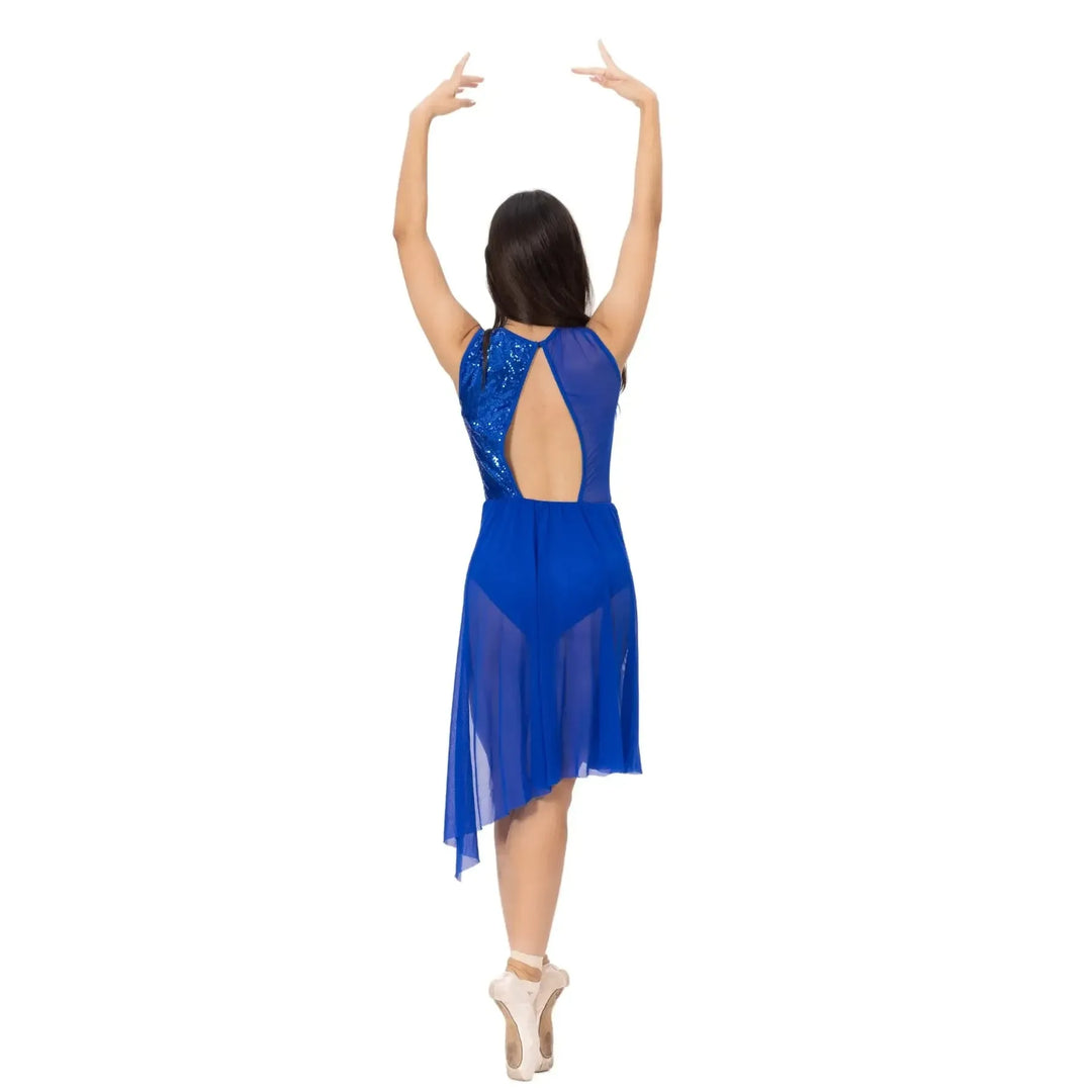 Sequin Side Slit Dress - Blue