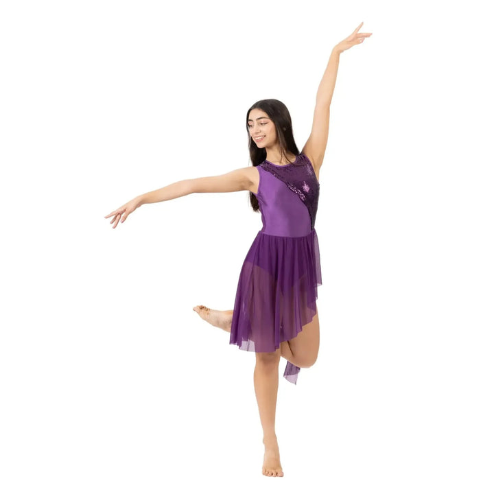 SPARK | Sequin Side Slit Dress - Purple