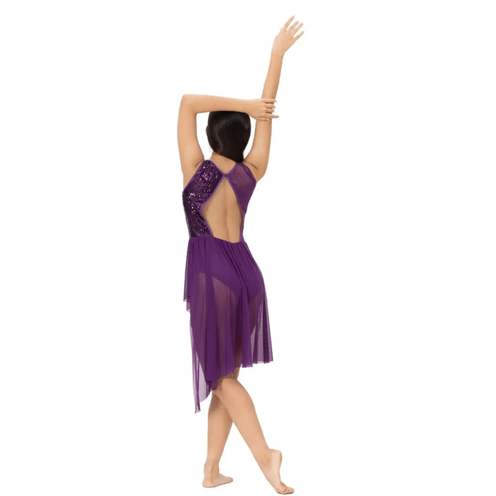 SPARK | Sequin Side Slit Dress - Purple