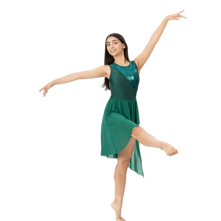 SPARK | Sequin Side Slit Dress - Green