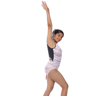 IKAANYA  Leotards Blue Pink Dots Training Leotard