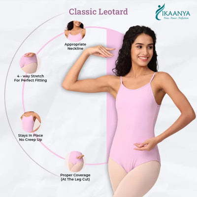 IKAANYA  Leotards Camisole Adjustable Strap Leotard