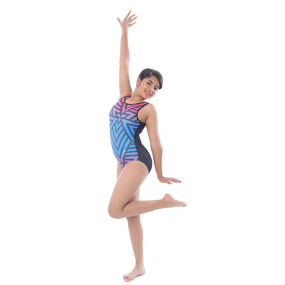 IKAANYA  Leotards Geometric Print Ombre Leotard