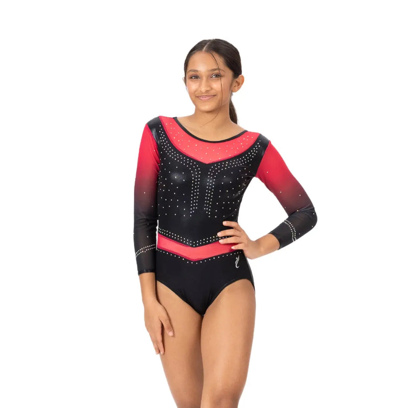 IKAANYA  Leotards Gymnastics BLK-PNK Rhinestone Leotard 2499.00