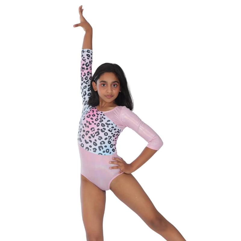 Janisramone Girls Gamins New Leopard Print Long Sleeve