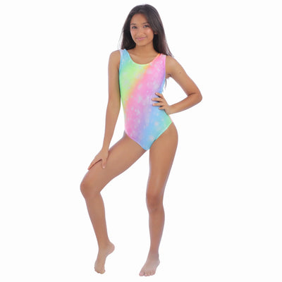 IKAANYA  Leotards Rainbow Pattern Leotard