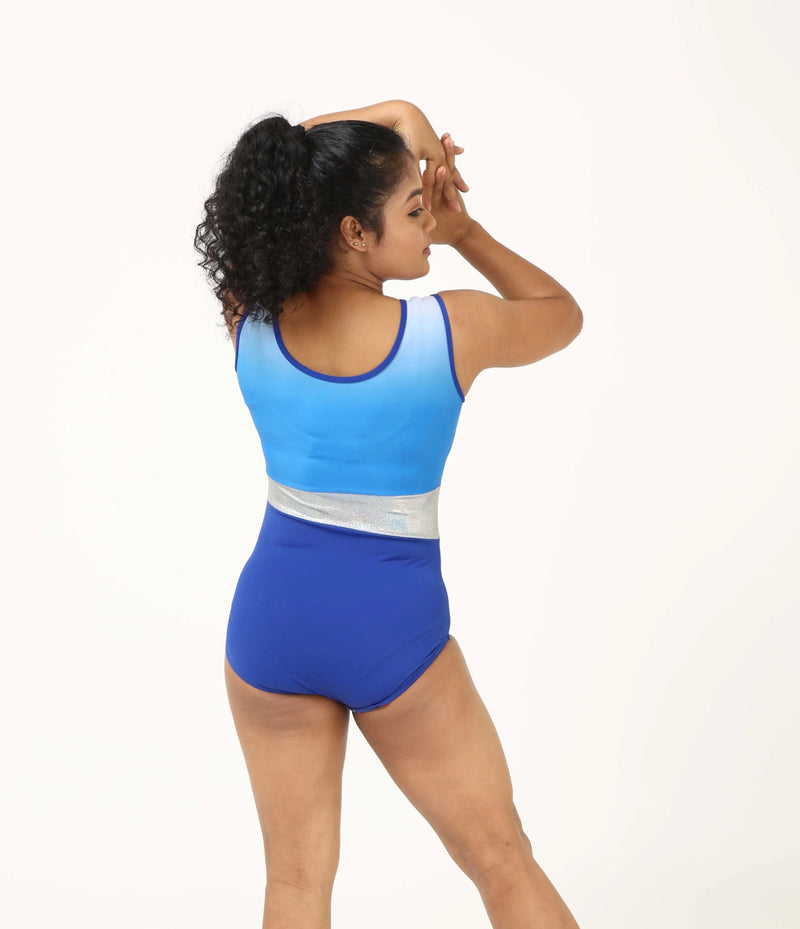 IKAANYA  Leotards Royal Blue Ombre Workout Leotard