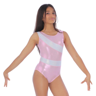 IKAANYA  Leotards Shimmering Pink and Silver Striped Leotard 1999.00