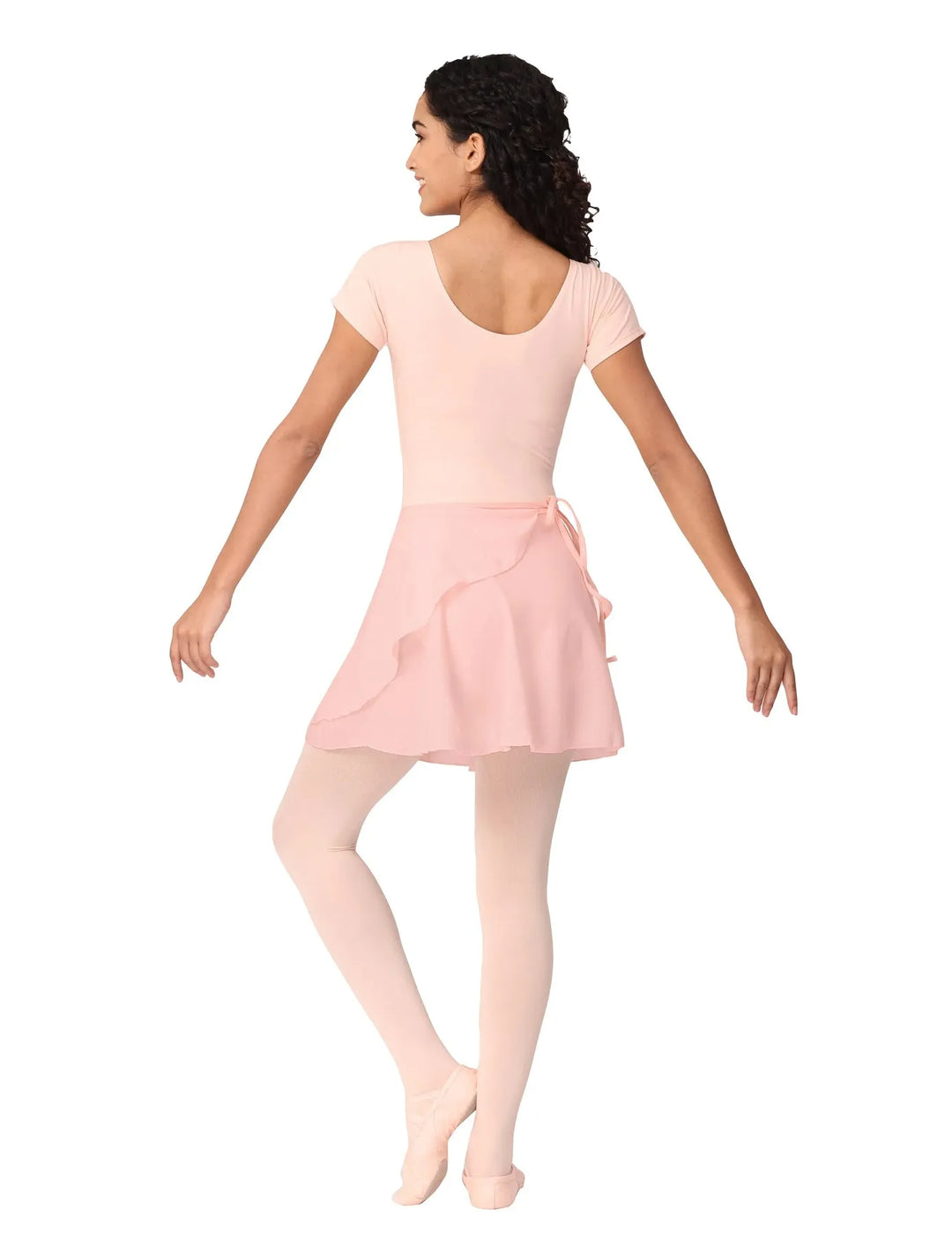 Short Sleeves Leotard - Peach