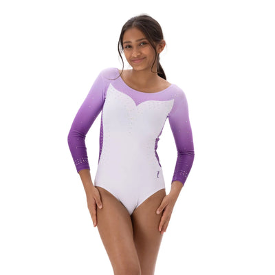 IKAANYA  Leotards Violet Ombre Rhinestone Leotard